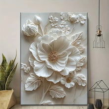 Load image into Gallery viewer, White Flower Wood Frame Canvas