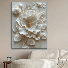 Load image into Gallery viewer, White Flower Wood Frame Canvas