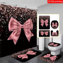 Load image into Gallery viewer, Large Bow Pattern Shower Curtain Set
