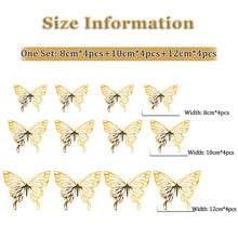 Load image into Gallery viewer, 3D Hollow Golden Silver Butterfly Wall Stickers
