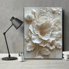 Load image into Gallery viewer, White Flower Wood Frame Canvas
