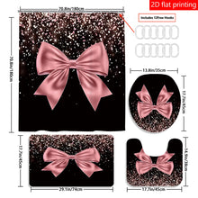 Load image into Gallery viewer, Large Bow Pattern Shower Curtain Set
