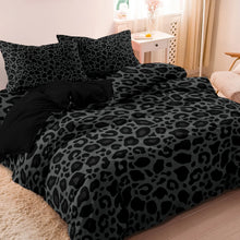 Load image into Gallery viewer, Dark Leopard Print Duvet Cover Set
