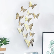 Load image into Gallery viewer, 3D Hollow Golden Silver Butterfly Wall Stickers
