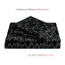 Load image into Gallery viewer, Dark Leopard Print Duvet Cover Set
