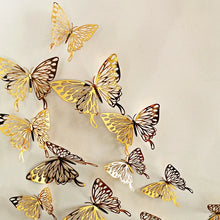 Load image into Gallery viewer, 3D Hollow Golden Silver Butterfly Wall Stickers
