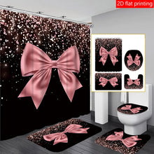 Load image into Gallery viewer, Large Bow Pattern Shower Curtain Set
