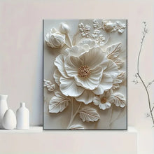 Load image into Gallery viewer, White Flower Wood Frame Canvas
