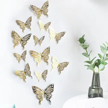 Load image into Gallery viewer, 3D Hollow Golden Silver Butterfly Wall Stickers
